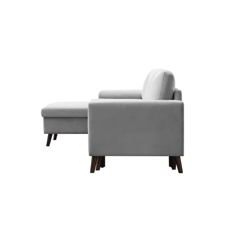 Modern Reversible Pull Out Sofa Bed 88" Sectional Corner Couch with Storage Chaise for Living